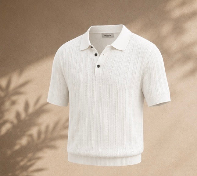 European and American knit polo shirt