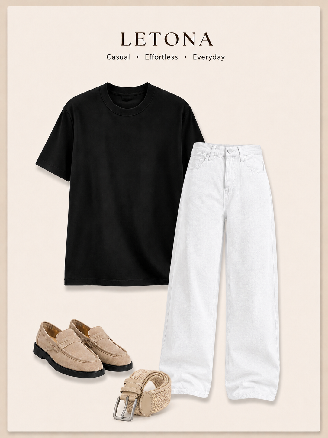 Letona Black & White Casual Set