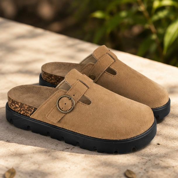 Letona Heritage Comfort Clogs Sandstone Suede