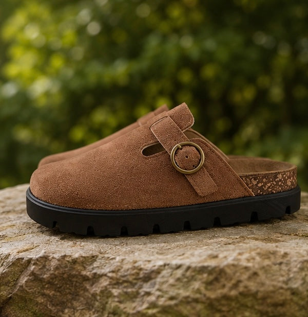 Letona Heritage Comfort Clogs Sandstone Suede