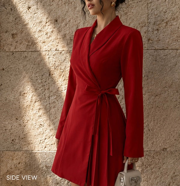 Letona Noir Wrap Blazer Dress