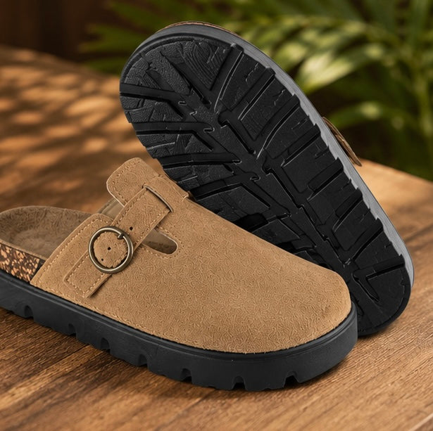 Letona Heritage Comfort Clogs Sandstone Suede