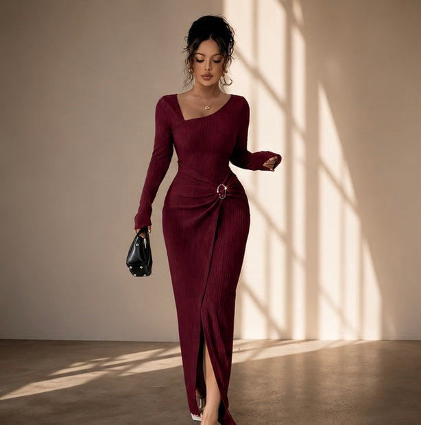 Elegant Long Sleeve Bodycon Maxi Dress