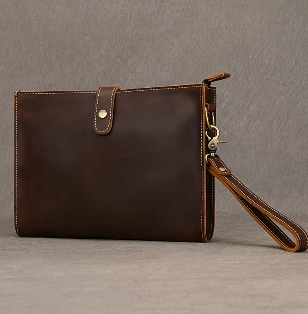 Men’s Vintage Horse Leather Business Clutch