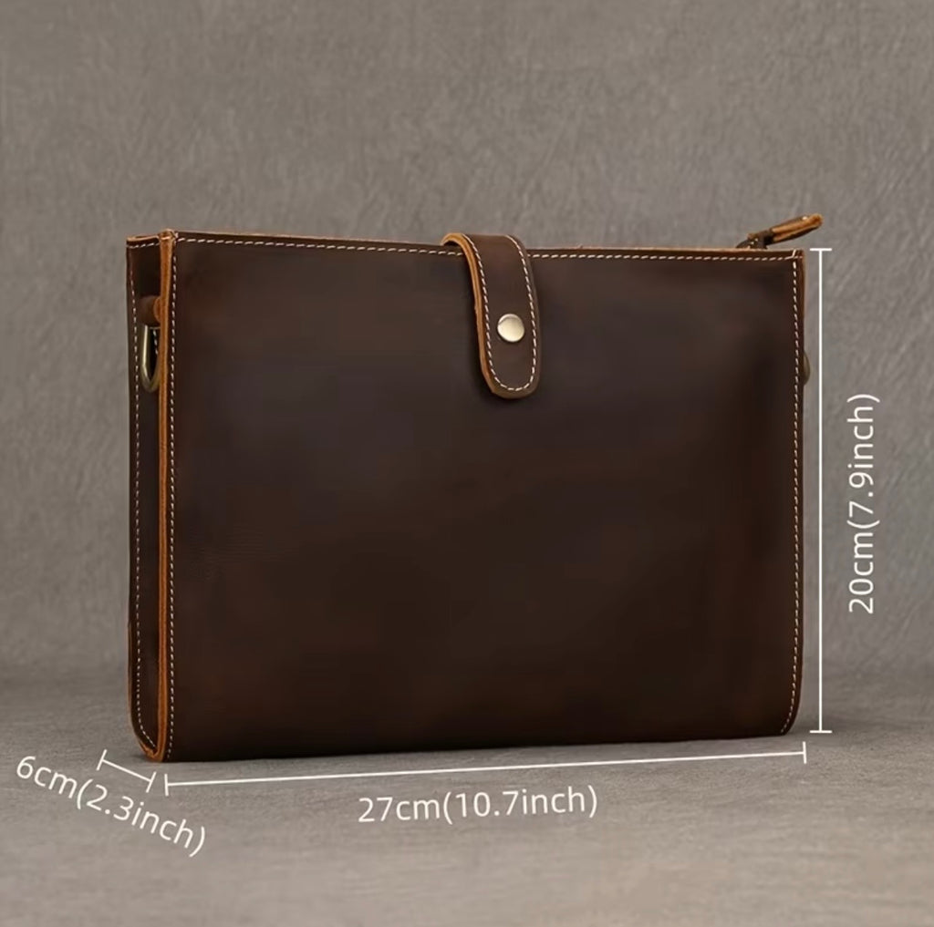 Men’s Vintage Horse Leather Business Clutch