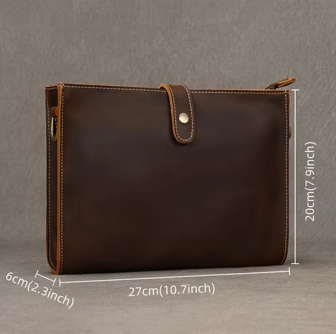 Men’s Vintage Horse Leather Business Clutch