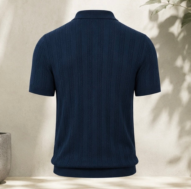 European and American knit polo shirt