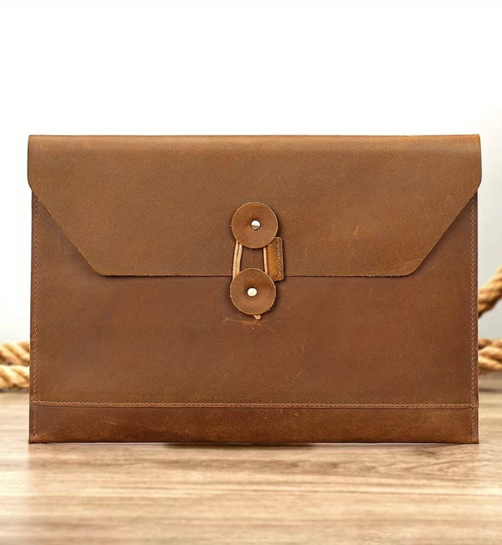 Vintage Leather Business Clutch