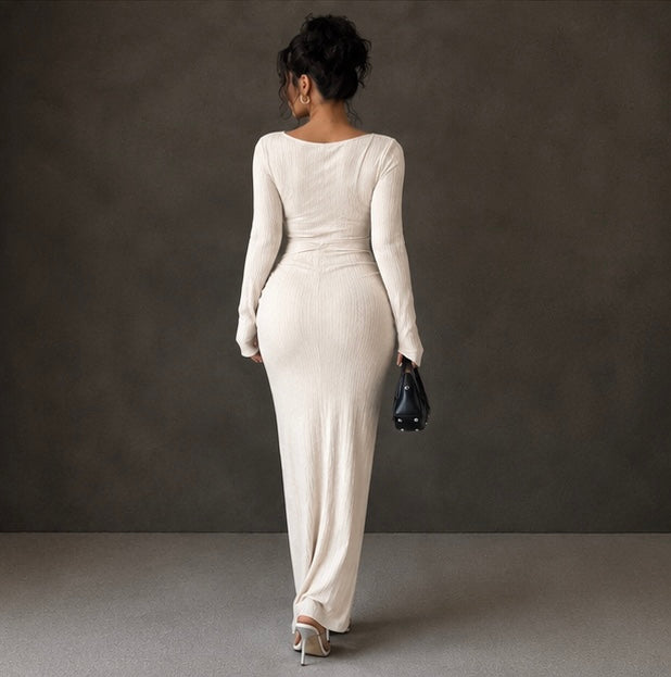 Elegant Long Sleeve Bodycon Maxi Dress