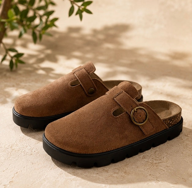 Letona Heritage Comfort Clogs Sandstone Suede