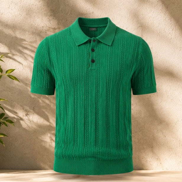 European and American knit polo shirt
