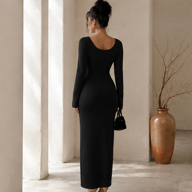 Elegant Long Sleeve Bodycon Maxi Dress