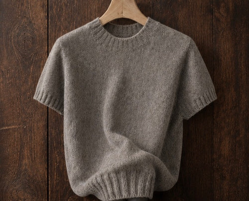 Elegant Knit Short Sleeve Pullover