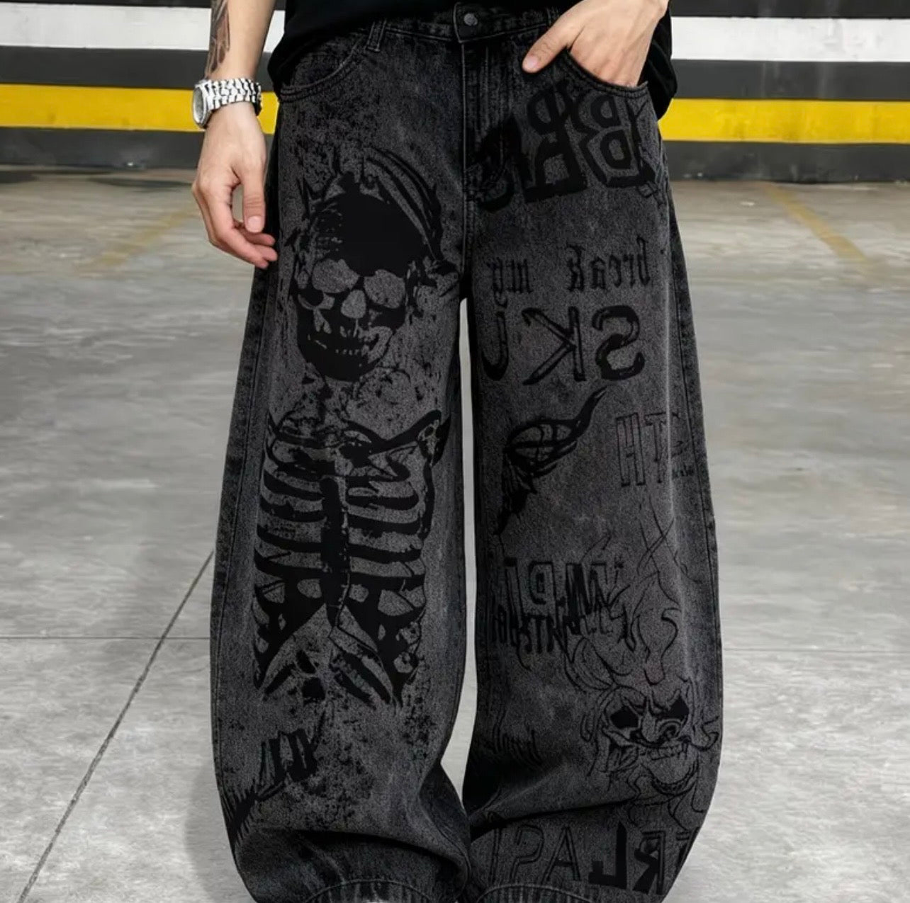Vintage Skeleton Streetwear Set