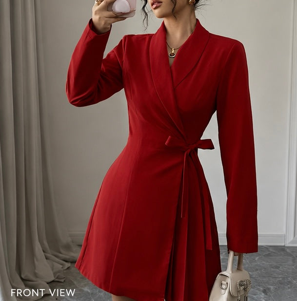 Letona Noir Wrap Blazer Dress