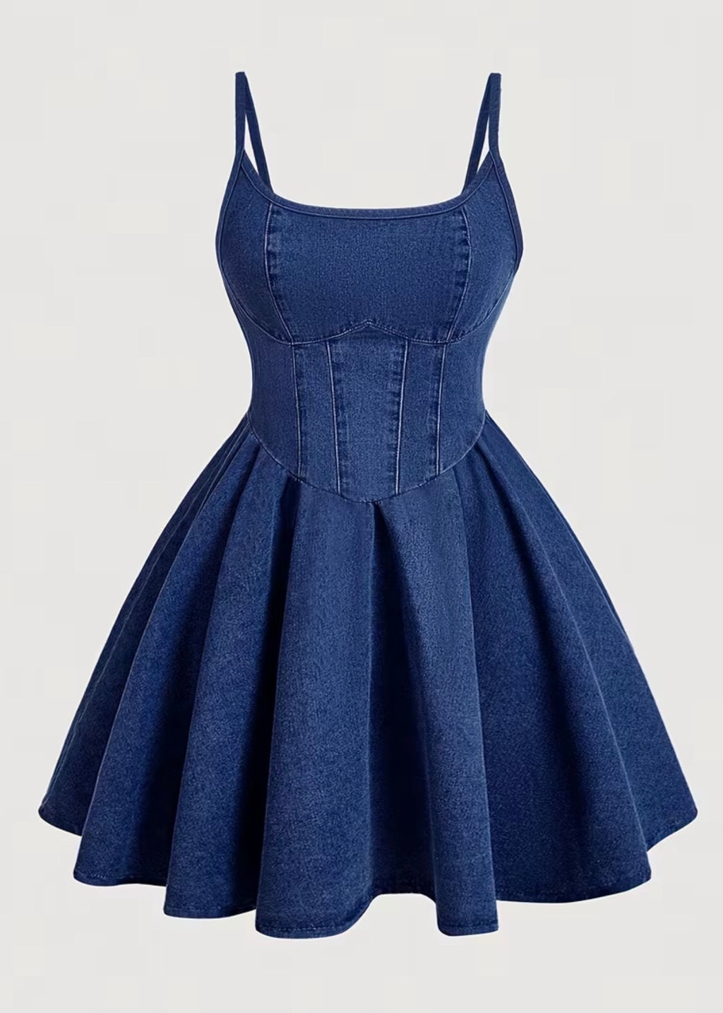 Letona Premium Denim Fit & Flare Mini Dress