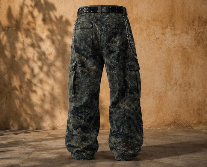 Letona All-Season Camouflage Wide-Leg Denim Jeans
