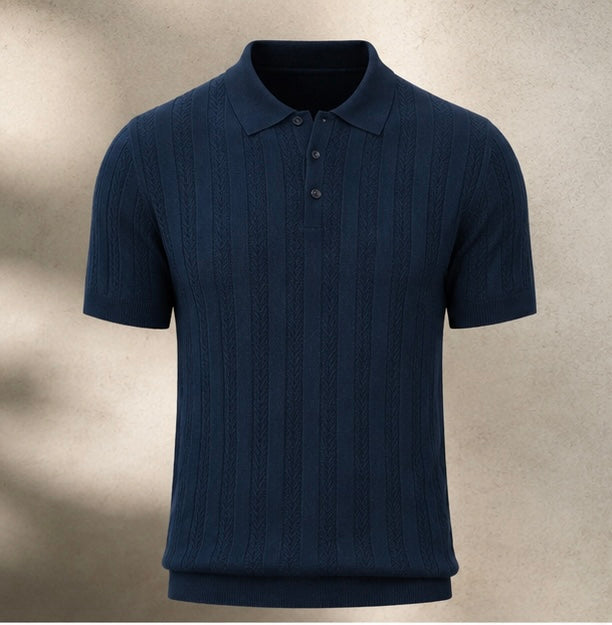 European and American knit polo shirt