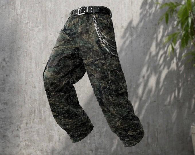 Letona All-Season Camouflage Wide-Leg Denim Jeans