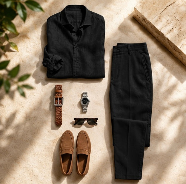 LETONA Premium Linen Collection Men’s Smart Casual Matching Set (5 Colors)