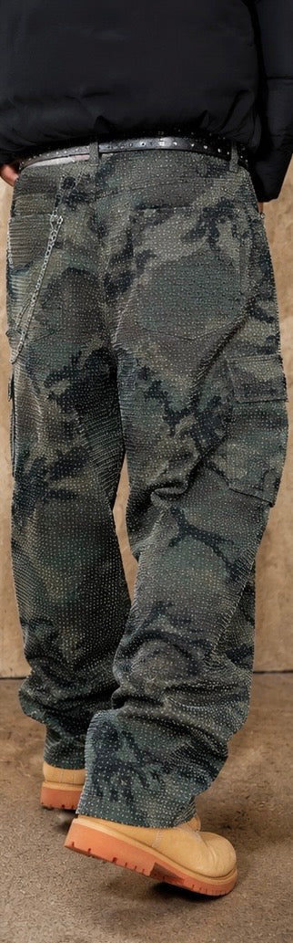 Letona All-Season Camouflage Wide-Leg Denim Jeans