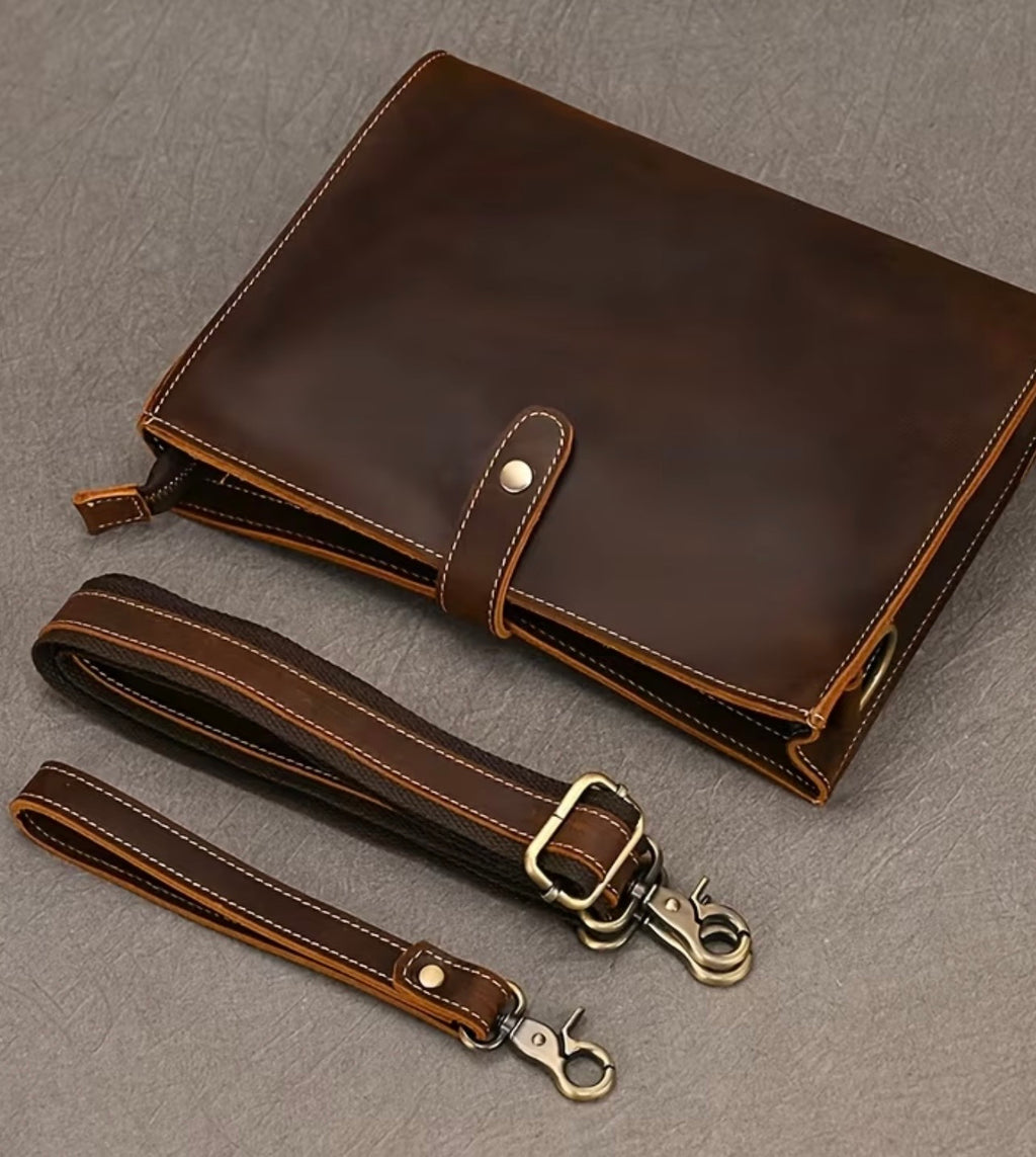 Men’s Vintage Horse Leather Business Clutch