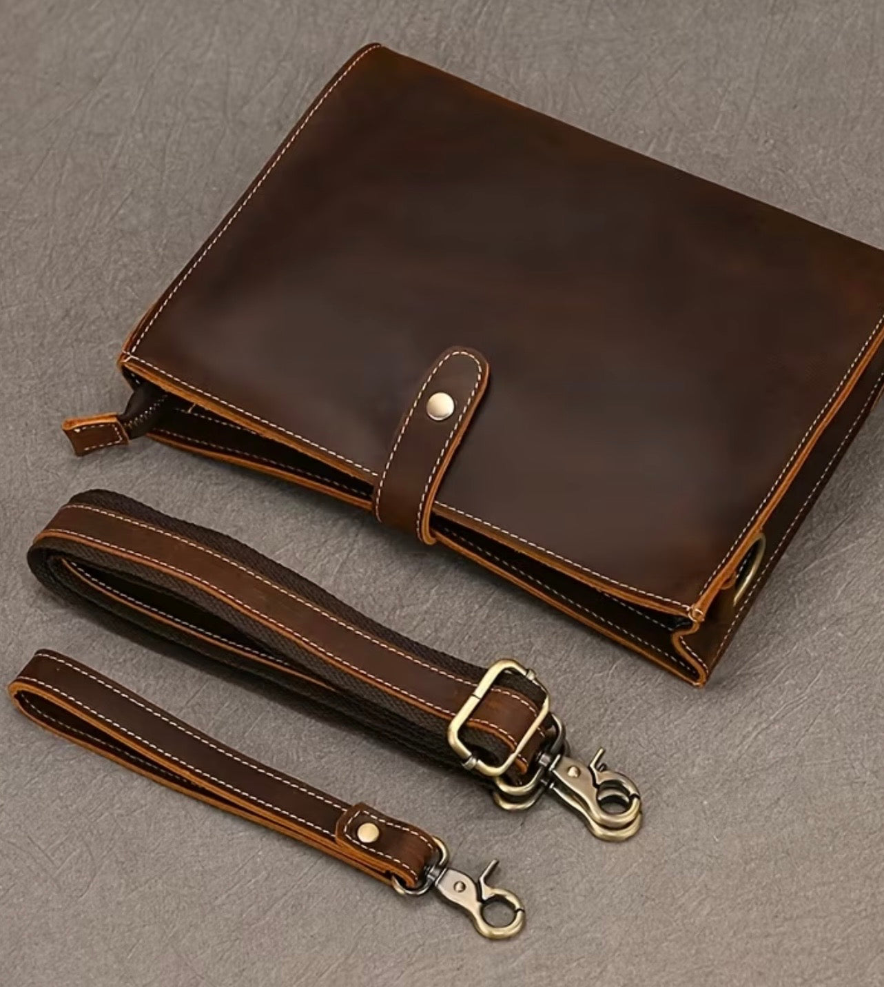 Men’s Vintage Horse Leather Business Clutch