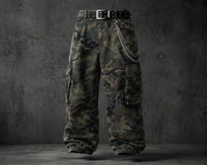 Letona All-Season Camouflage Wide-Leg Denim Jeans