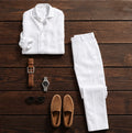 LETONA Premium Linen Collection Men’s Smart Casual Matching Set (5 Colors)