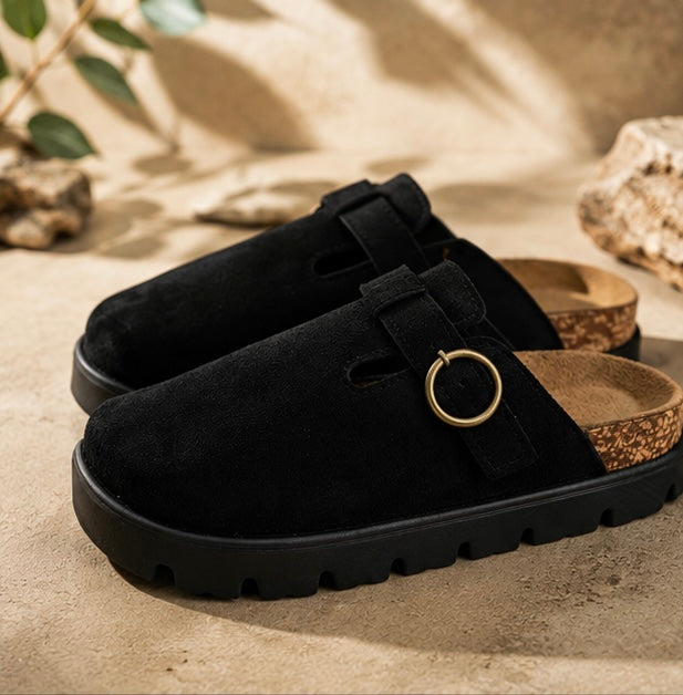 Letona Heritage Comfort Clogs Sandstone Suede