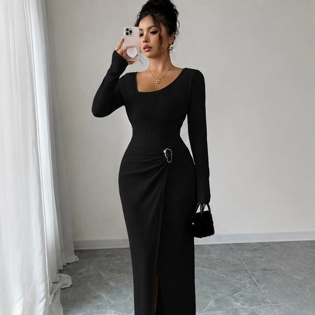 Elegant Long Sleeve Bodycon Maxi Dress
