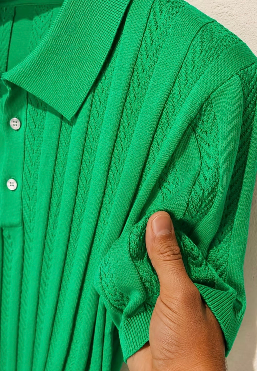 European and American knit polo shirt