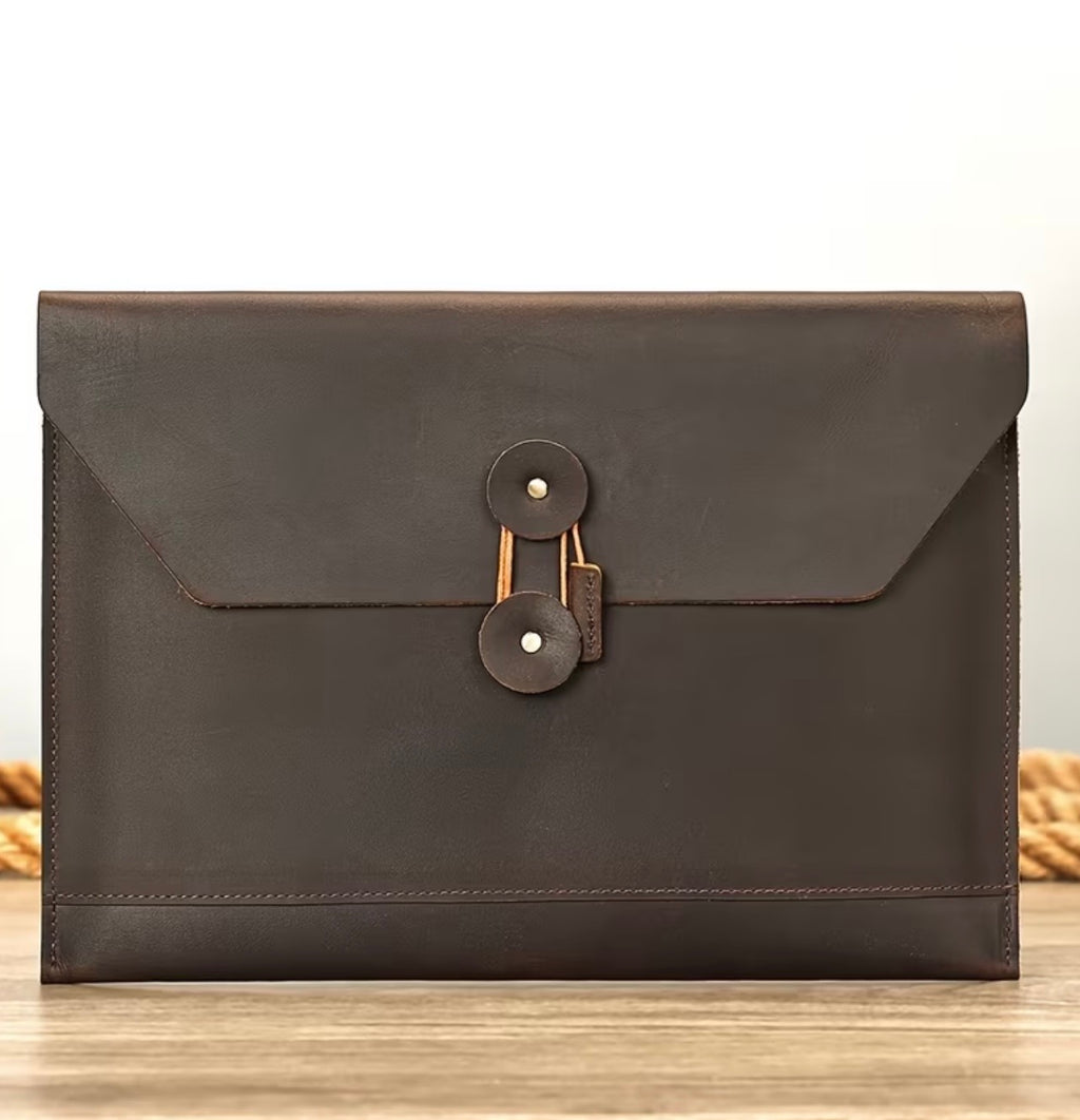 Vintage Leather Business Clutch