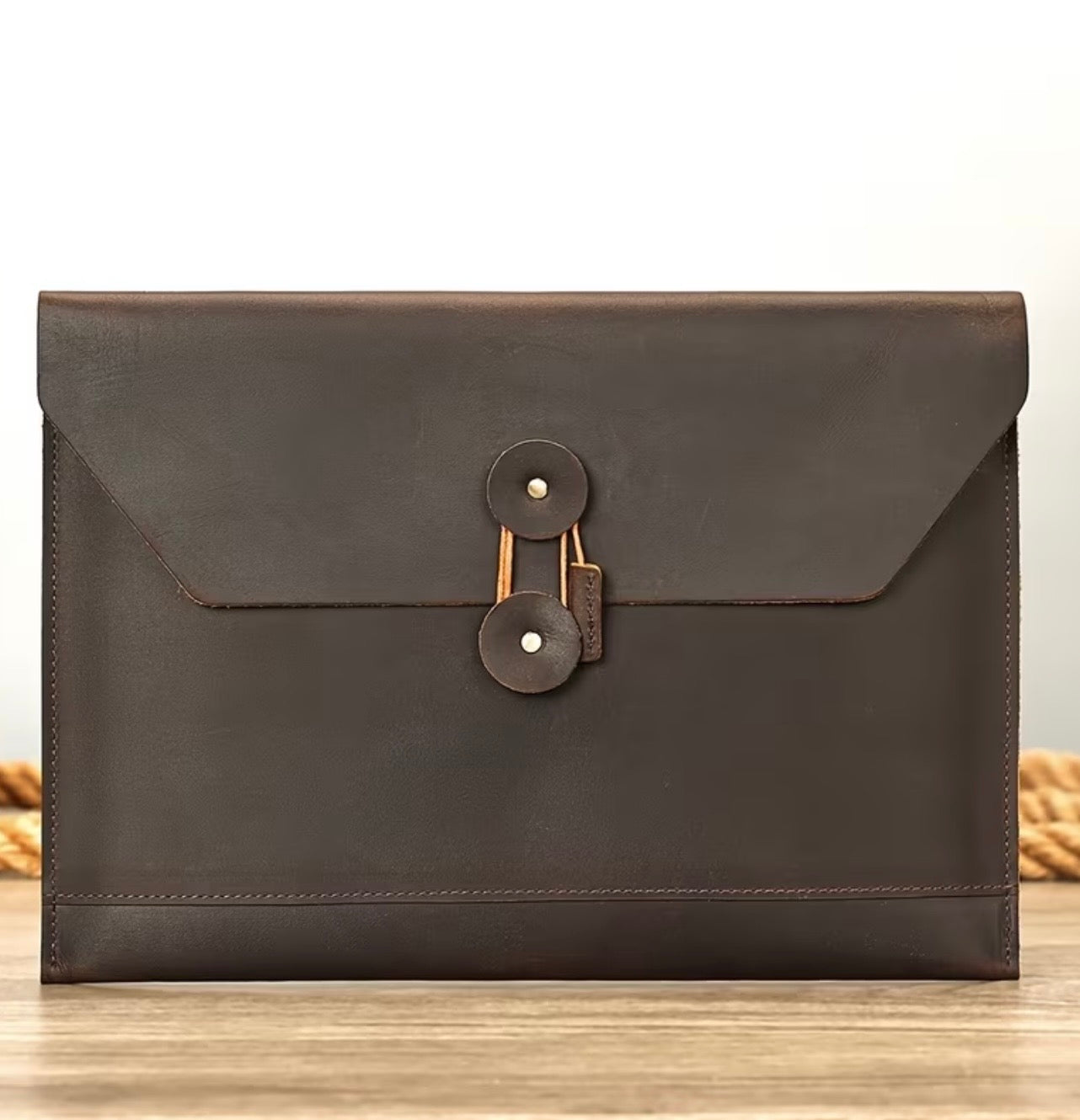 Vintage Leather Business Clutch