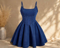 Letona Premium Denim Fit & Flare Mini Dress