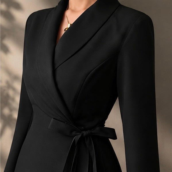 Letona Noir Wrap Blazer Dress