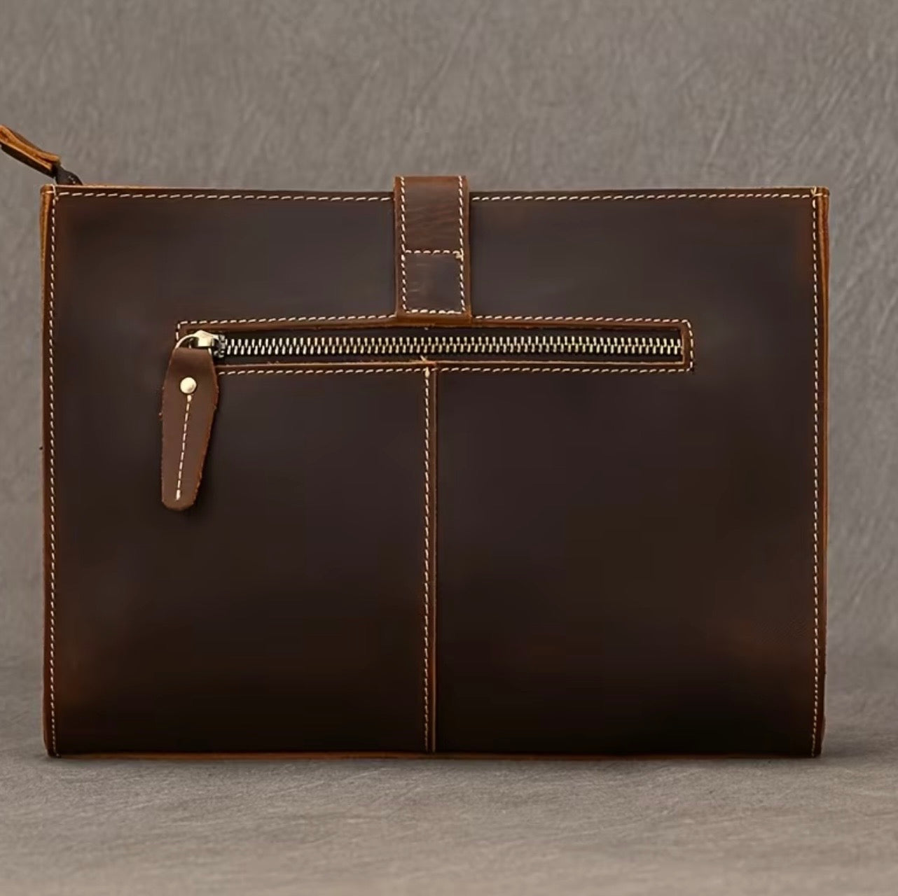 Men’s Vintage Horse Leather Business Clutch