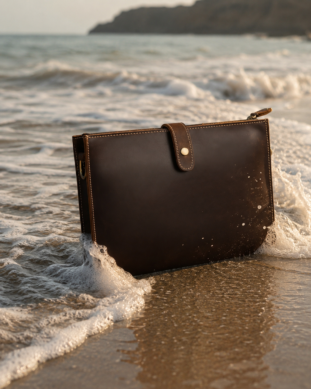 Men’s Vintage Horse Leather Business Clutch