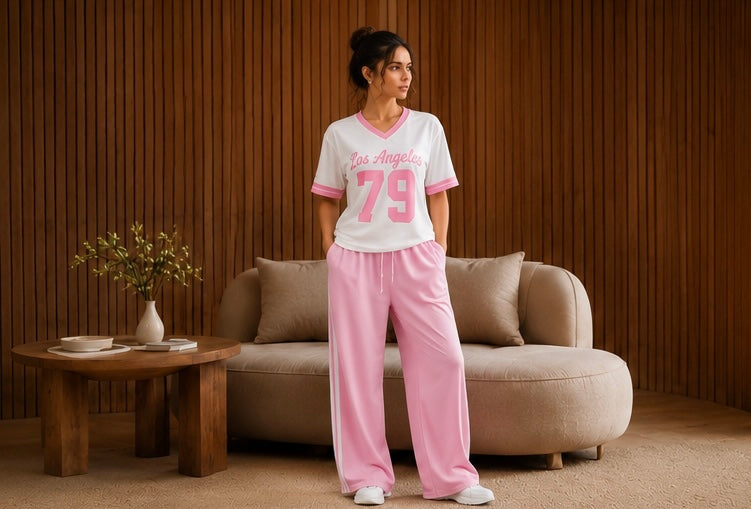 Women’s Pink Lounge Set Soft Comfort Collection