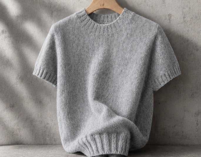Elegant Knit Short Sleeve Pullover